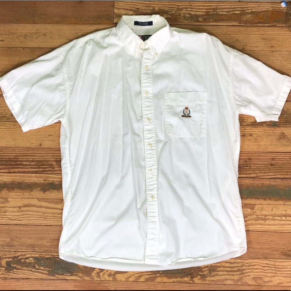White Chaps Button Down - L